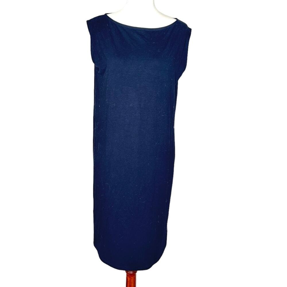 Eileen Fisher Black Sleeveless T-Shirt Dress Size XXS